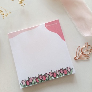 Tavaszi tulipános jegyzettömb - 9x9 cm - otthon & életmód - papír, írószer - jegyzetfüzet & napló - Meska.hu