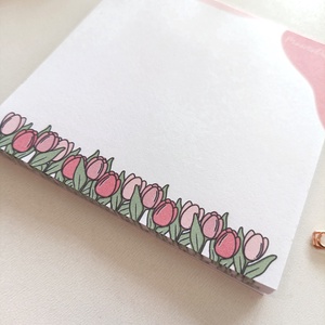Tavaszi tulipános jegyzettömb - 9x9 cm - otthon & életmód - papír, írószer - jegyzetfüzet & napló - Meska.hu