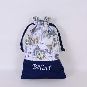 Sok mintában mikulás zsák névhimzéssel - karácsony - mikulás - mikulás zsák - Meska.hu