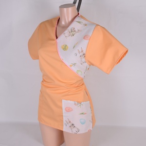 Barack nyuszi mintás tunika egészségügyi/óvónői/szépségipari munkaruha - ruha & divat - női ruha - tunika - Meska.hu