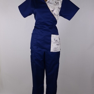 Szarvas és arany hópihe mintás tunika egészségügyi/óvónői/szépségipari munkaruha - ruha & divat - női ruha - tunika - Meska.hu