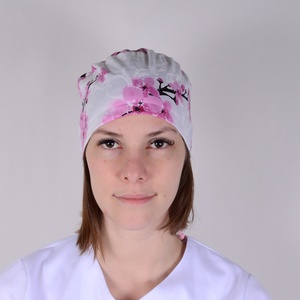 Műtős sapka - sakura minta - ruha & divat - munkaruha - Meska.hu