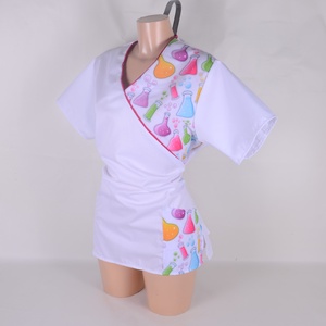 Xl méret Lombik mintás tunika egészségügyi/óvónői/szépségipari munkaruha, Ruha & Divat, Munkaruha, Varrás, MESKA