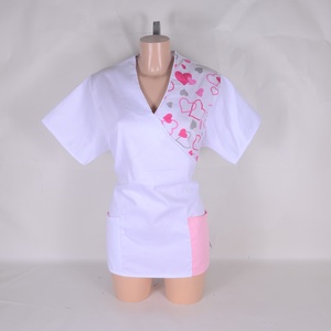 Szív mintás tunika egészségügyi/óvónői/szépségipari munkaruha - Meska.hu