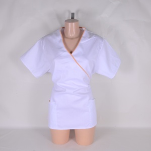 Fehér-barackszínű tunika egészségügyi/óvónői/szépségipari munkaruha, Ruha & Divat, Munkaruha, Varrás, MESKA