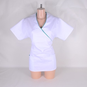 Fehér, tengerzöld paszpol tunika egészségügyi/óvónői/szépségipari munkaruha, Ruha & Divat, Munkaruha, Varrás, MESKA