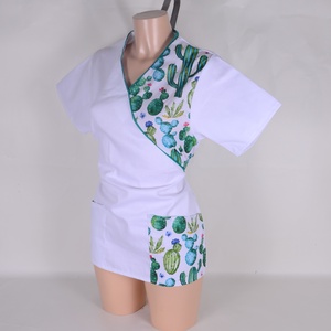 L Kaktusz mintás tunika egészségügyi/óvónői/szépségipari munkaruha - Meska.hu