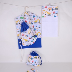 Munkagépek királykék Ovis ruhazsák szett 5 db-os  - Meska.hu