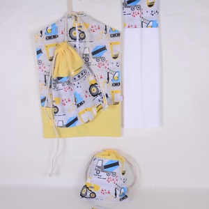 Munkagépek sárga ovis ruhazsák szett  - Meska.hu