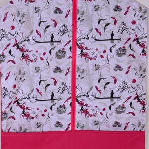 Japán gólya és koi ponty pink ovis ruhazsák  - játék & sport - ovis felszerelés - ovis zsák - Meska.hu
