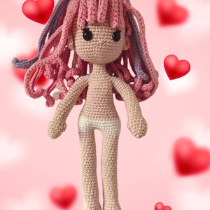 Öltöztethető horgolt baba unikornis fejdísszel - játék & sport - baba & babaház - öltöztethető baba - Meska.hu