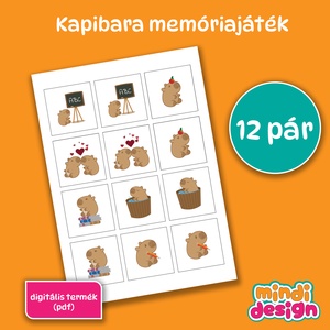 Kapibara memóriajáték � nyomtatható (PDF) - Meska.hu