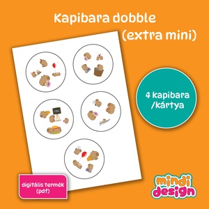 Kapibara dobble (extra mini) - nyomtatható kártyajáték (pdf) - Meska.hu