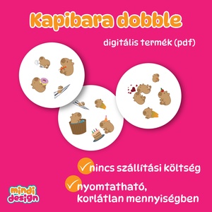 Kapibara dobble (extra mini) - nyomtatható kártyajáték (pdf) - művészet - grafika & illusztráció - digitális - Meska.hu