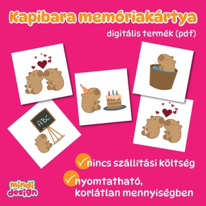 Kapibara memóriajáték � nyomtatható (PDF) - Meska.hu