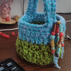 Horgolt húsvéti kosár, Ünnepi díszek, dekorációk, Húsvéti díszek és dekorációk, Húsvéti kosár, Horgolás, Kötés, MESKA