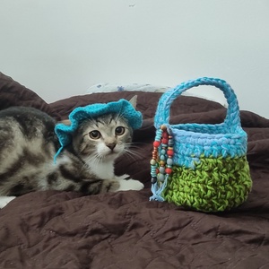 Horgolt Cica sapka - otthon & életmód - kisállatoknak - cicáknak & macskáknak - Meska.hu