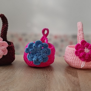 Horgolt húsvéti kosarak, Ünnepi díszek, dekorációk, Húsvéti díszek és dekorációk, Húsvéti kosár, Horgolás, Kötés, MESKA