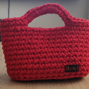 Horgolt kézi táska Piros - Meska.hu