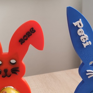 N�vreszóló egyedi Nyuszi - ünnepi díszek, dekorációk - húsvéti díszek és dekorációk - húsvéti tojástartó - Meska.hu