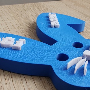 N�vreszóló egyedi Nyuszi - ünnepi díszek, dekorációk - húsvéti díszek és dekorációk - húsvéti tojástartó - Meska.hu