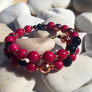 Boho collection - memóriadrót karkötő - ékszer - karkötő - gyöngyös karkötő - Meska.hu
