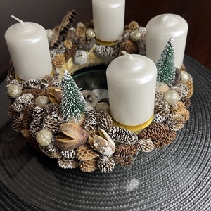 Natúr adventi koszorú - karácsony - adventi díszek - adventi koszorú - Meska.hu