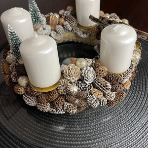 Natúr adventi koszorú - karácsony - adventi díszek - adventi koszorú - Meska.hu