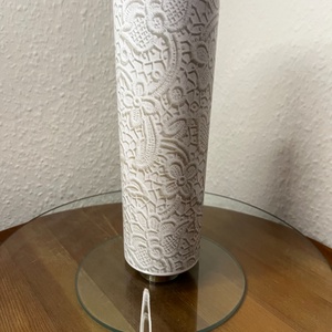 Skinny tumbler - fehér csipke virágos 600 ml - otthon & életmód - konyhafelszerelés, tálalás - italos kellékek - kulacsok - Meska.hu