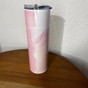 Skinny tumbler - pink virágos márvány 600 ml - otthon & életmód - konyhafelszerelés, tálalás - italos kellékek - kulacsok - Meska.hu