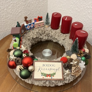 Vonatos adventi koszorú - Meska.hu