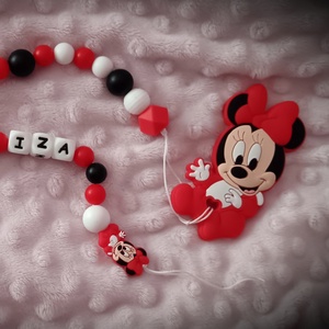 2db-os Disney Minnie Névre szóló szilikon cumilánc+rágcsalánc, babalátogató ajándék , Játék & Sport, 3 éves kor alattiaknak, Rágóka, Gyöngyfűzés, gyöngyhímzés, MESKA