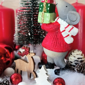 Adventi dekoráció egérkével - karácsony - adventi díszek - adventi gyertyadíszek és koszorúdíszek - Meska.hu