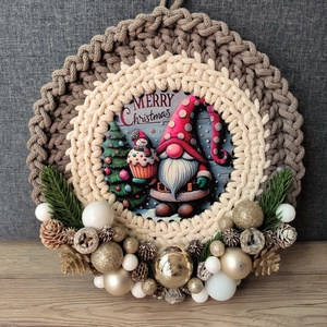 Karácsonyi horgolt ajtódísz  - Meska.hu