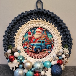 Karácsonyi horgolt ajtódísz  - Meska.hu