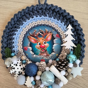 Karácsonyi horgolt ajtódísz  - Meska.hu