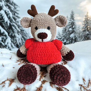Horgolt plüss rénszarvas - Meska.hu