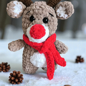 Horgolt plüss rénszarvas kicsi - Meska.hu