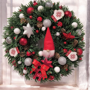 Karácsonyi ajtódísz manóval - Meska.hu