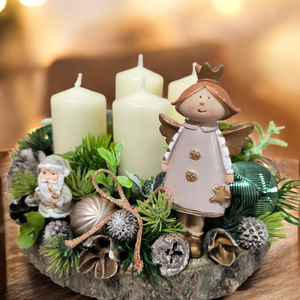 Erdei hangulatú adventi asztaldísz - Meska.hu