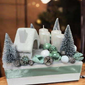 Téli csodaország adventi asztaldísz - karácsony - adventi díszek - adventi asztaldísz - Meska.hu