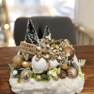 Karácsonyi asztaldísz az aranyerdő manóival - Meska.hu