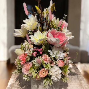 Tavaszi varázs asztali dekoráció  - otthon & életmód - virágdekoráció - virágdíszek - asztali virágdísz - Meska.hu