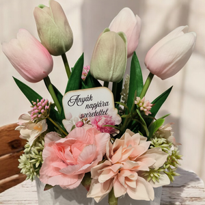 Tulipános szeretet - anyák napi asztaldísz  - Meska.hu