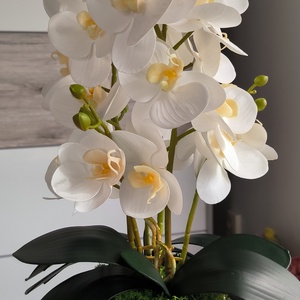 Lepke orchidea dekoráció kerámia kaspóban - Meska.hu