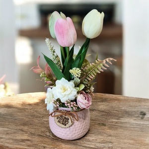 Tulipános tavaszi asztaldísz - Meska.hu