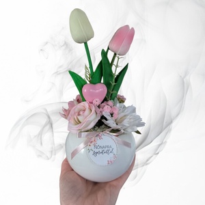 Tulipános nőnapi ajándék, Otthon & Életmód, Virágdekoráció, Virágdíszek, Asztali virágdísz, Virágkötés, MESKA