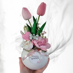 Tulipános nőnapi ajándék, Otthon & Életmód, Virágdekoráció, Virágdíszek, Asztali virágdísz, Virágkötés, MESKA