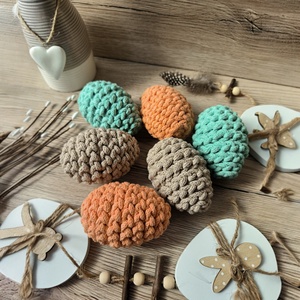 Horgolt húsvéti tojások , Ünnepi díszek, dekorációk, Húsvéti díszek és dekorációk, Húsvéti asztaldíszek, Horgolás, MESKA