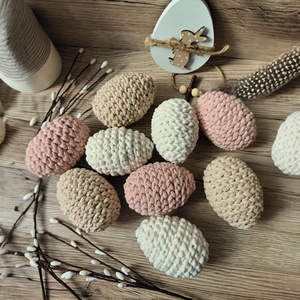 Horgolt húsvéti tojások , Ünnepi díszek, dekorációk, Húsvéti díszek és dekorációk, Húsvéti asztaldíszek, Horgolás, MESKA